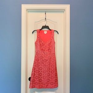 Coral floral dress